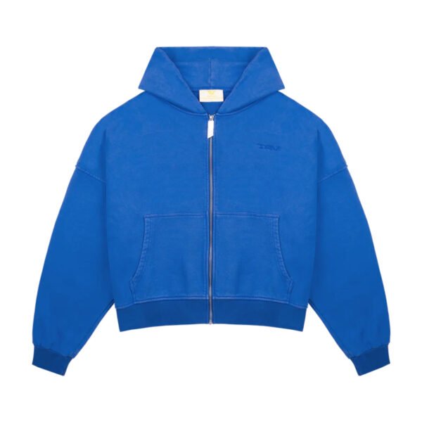 Blue Logo Zip Hoodie Trendt Vision